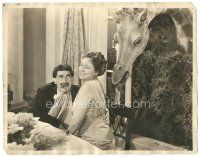 8g076 AT THE CIRCUS deluxe 11x14 still '39 Groucho Marx leering at Margaret Dumont by giraffe!