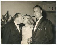 8g109 JACK BENNY deluxe 11x14 still '50s congratulating pretty blonde & man in tux at party!