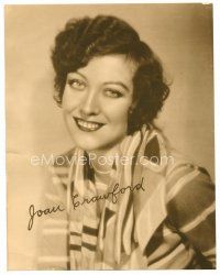 8g117 JOAN CRAWFORD deluxe 11x14 still '30s smiling waist-high portrait with facsimile signature!