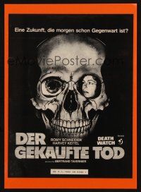8g604 DEATH WATCH laminated German magazine ad '80 Le Mort en Direct, Romy Schneider, Harvey Keitel!