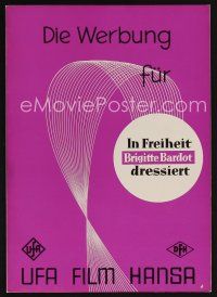 8g308 ONLY FOR LOVE German pressbook '63 Roger Vadim's La Bride sur le cou, Brigitte Bardot!