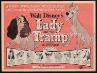 8g660 LADY & THE TRAMP herald '55 Walt Disney romantic canine dog classic cartoon!