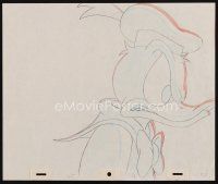 8g032 DONALD DUCK pencil drawing '70s great cartoon art profile close up looking really angry!