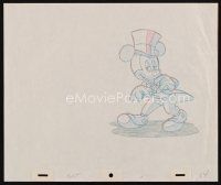 8g030 MICKEY MOUSE pencil drawing '70s great cartoon art wearing tuxedo & top hat!