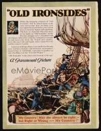 8g059 OLD IRONSIDES campaign book page '26 Wallace Beery, George Bancroft & cast on ship deck!