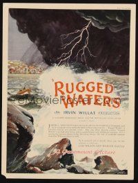 8g062 RUGGED WATER campaign book page '25 Wallace Beery & Lois Wilson in heroic action story!