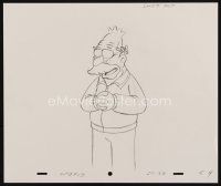 8g021 SIMPSONS pencil drawing '00s Matt Groening, great cartoon art of Grandpa Abe!