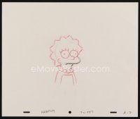 8g014 SIMPSONS pencil drawing '00s Matt Groening cartoon, art of worried Lisa frowning!