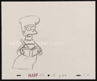 8g012 SIMPSONS pencil drawing '00s Matt Groening, great cartoon art of Marge reading!