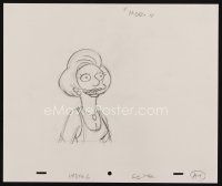 8g019 SIMPSONS pencil drawing '00s Matt Groening, cartoon artwork of Ms. Krabappel!
