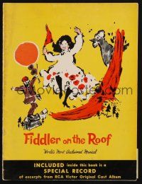 8g422 FIDDLER ON THE ROOF stage play program book '67 cool images from Broadway musical!