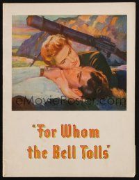 8g425 FOR WHOM THE BELL TOLLS program book '43 different art of Gary Cooper & Ingrid Bergman!