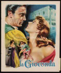 8g313 LA GIOCONDA Italian program book '58 great full-color cover art!