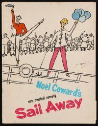 8g471 SAIL AWAY stage play program book '61 Elaine Stritch, art by director Noel Coward!