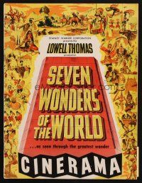 8g472 SEVEN WONDERS OF THE WORLD program book '56 travelogue of the famous landmarks in Cinerama!
