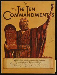 8g489 TEN COMMANDMENTS souvenir program book '57 Cecil B. DeMille, Heston, different!