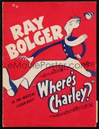 8g492 WHERE'S CHARLEY stage play program book '51 Ray Bolger, John Lynds!