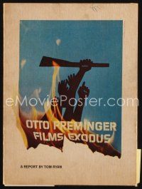 8g420 EXODUS program book '61 Otto Preminger, cover art of arms reaching for rifle by Saul Bass!