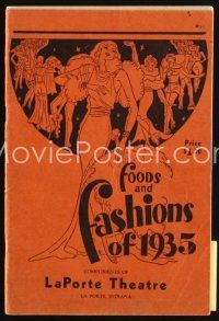 8g424 FOODS & FASHIONS OF 1935 book '35 clothing and recipes from the stars!