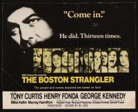 8g287 BOSTON STRANGLER English promo brochure '68 Tony Curtis, Henry Fonda, he killed 13 girls!