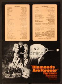 8g552 DIAMONDS ARE FOREVER promo brochure '71 Sean Connery as James Bond 007!