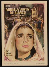 8g712 AQUELLA JOVEN DE BLANCO Spanish herald '65 art of pretty Cristina Galbo by Mac Gomez!
