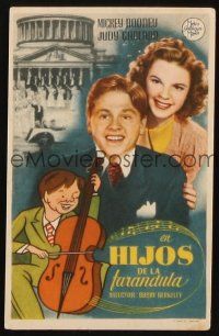 8g715 BABES IN ARMS Spanish herald '39 Mickey Rooney, Judy Garland, Busby Berkeley, different!