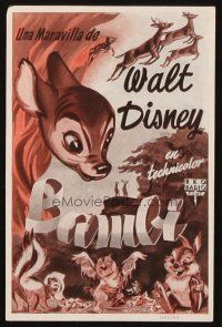 8g717 BAMBI Spanish herald '50 Walt Disney cartoon deer classic, great art with Thumper & Flower!
