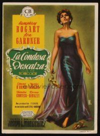 8g718 BAREFOOT CONTESSA Spanish herald '57 wonderful artwork of sexy full-length Ava Gardner!