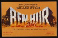 8g721 BEN-HUR Spanish herald '61 Charlton Heston, Wyler classic religious epic, cool chariot art!