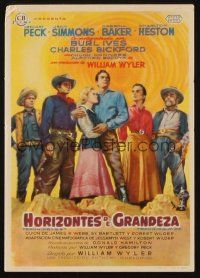 8g722 BIG COUNTRY Spanish herald '59 Peck, Heston, William Wyler classic, different MCP art!