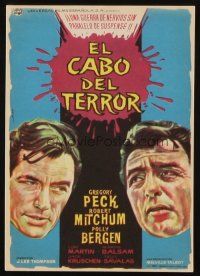8g733 CAPE FEAR Spanish herald '62 Gregory Peck, Robert Mitchum, different art by Albericio!