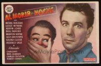 8g746 DEAD OF NIGHT Spanish herald '48 wacky image of ventriloquist Michael Redgrave & his dummy!
