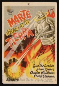 8g763 FLASH GORDON'S TRIP TO MARS Spanish herald '47 different Baneo art of robot destroying city!