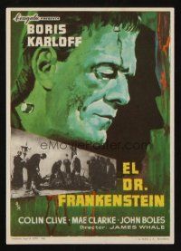 8g766 FRANKENSTEIN Spanish herald R65 great MCP close up art of Boris Karloff as the monster!