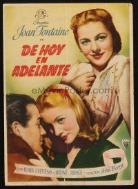 8g768 FROM THIS DAY FORWARD Spanish herald '48 pretty Joan Fontaine works days, her husband nights!