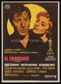 8g776 GRADUATE Spanish herald '69 great close up of Dustin Hoffman & Anne Bancroft!