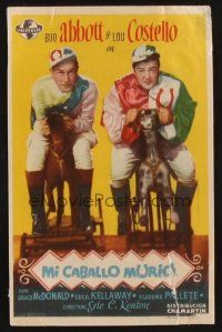 8g801 IT AIN'T HAY Spanish herald '46 wacky different image of Bud Abbott & Lou Costello!