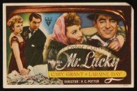 8g851 MR. LUCKY Spanish herald '45 different image of Cary Grant & pretty Laraine Day!