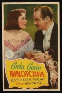 8g860 NINOTCHKA Spanish herald '41 Greta Garbo & Melvyn Douglas, directed by Ernst Lubitsch!