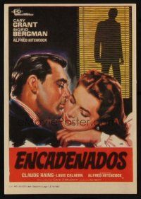 8g864 NOTORIOUS Spanish herald R67 Jano art of Cary Grant & Ingrid Bergman, Hitchcock classic!
