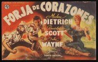 8g877 PITTSBURGH Spanish herald '46 John Wayne, Marlene Dietrich, Randolph Scott, different art!