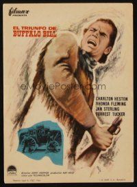 8g880 PONY EXPRESS Spanish herald R64 different art of Charlton Heston as Buffalo Bill by MCP!