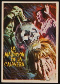 8g917 SKULL Spanish herald '65 Peter Cushing, Christopher Lee, cool different horror artwork!