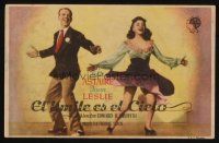 8g918 SKY'S THE LIMIT Spanish herald '45 different full-length image of Fred Astaire & Joan Leslie!