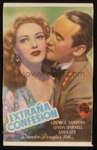 8g933 SUMMER STORM Spanish herald '45 close up of sexy Linda Darnell & George Sanders!