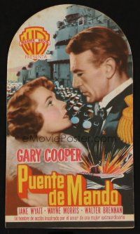 8g943 TASK FORCE die-cut Spanish herald '51 great image of Gary Cooper & Jane Wyatt!