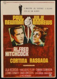 8g965 TORN CURTAIN Spanish herald '66 Paul Newman, Julie Andrews, Alfred Hitchcock tears you apart!