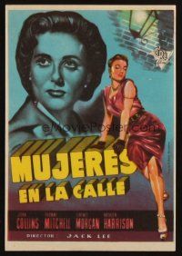 8g969 TURN THE KEY SOFTLY Spanish herald '57 sexy art of trampy Joan Collins by Albericio!