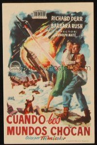8g986 WHEN WORLDS COLLIDE Spanish herald '54 George Pal doomsday classic, different Jano art!